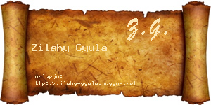 Zilahy Gyula névjegykártya